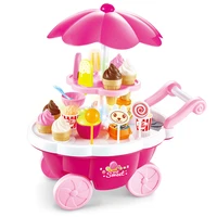 diy pretend play toys mini candy cart simulation ice cream girl toy detachable icecream shop toy cash register shopping basket