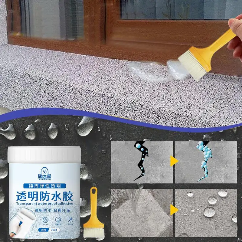 Прозрачный водонепроницаемый клейкий герметик для покрытия 300 г прозрачный