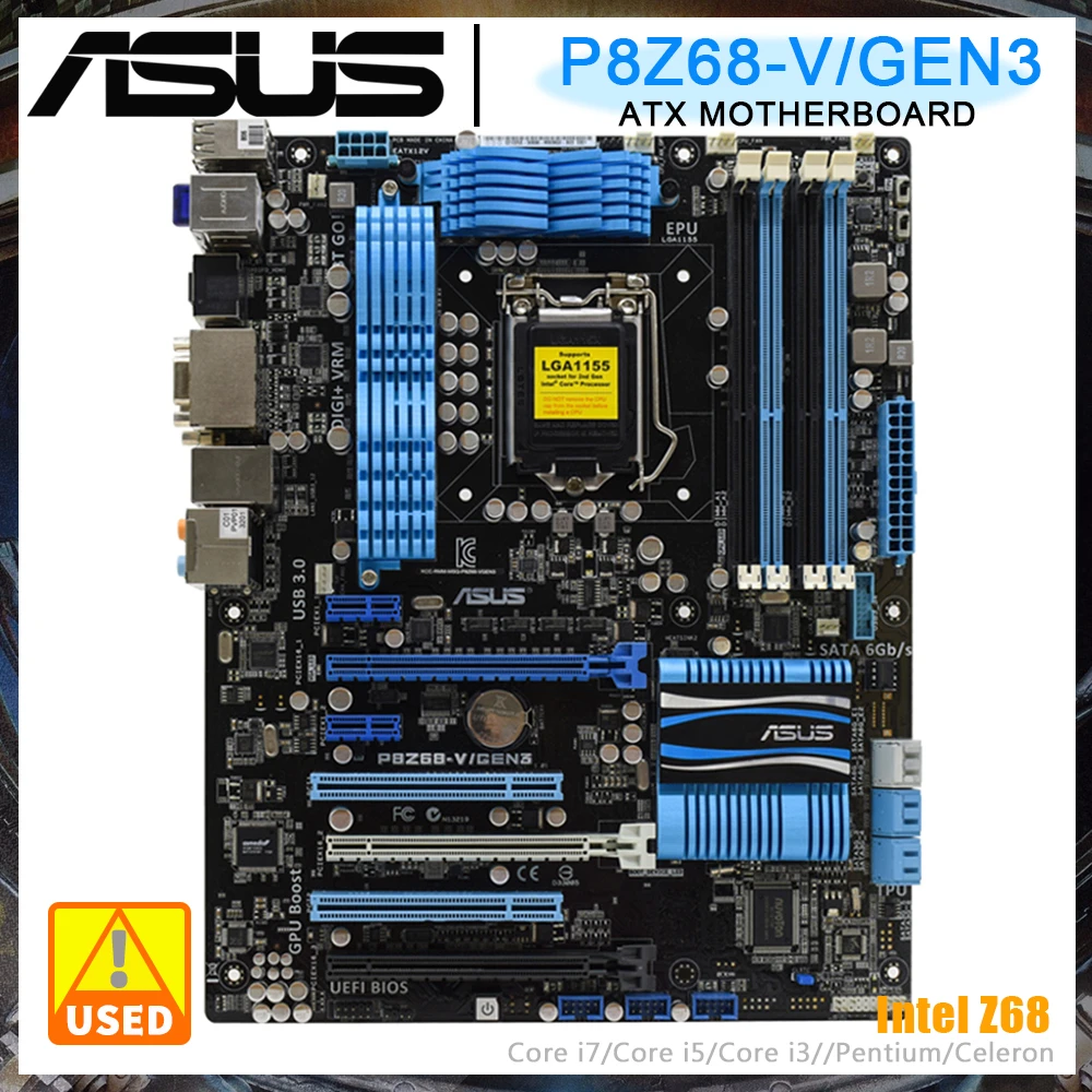   ASUS P8Z68-V/GEN3,   Intel Z68, Intel 82579 Gigabit LAN LGA1155,  ,    Core i7 i5 i3 OC