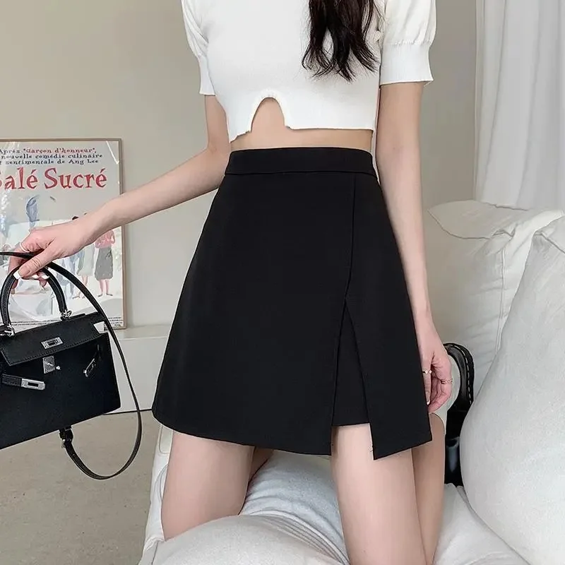 Sexy Wrapped Hip Skirt for Women Spring and Summer 2023 New Caution Machine Irregular Split Skirt Slim Short A-line Skirt