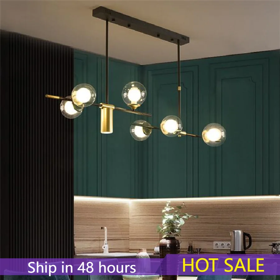 

Modern LED pendant lights designer Nordic glass lamp Dinning room living room cafe luxury decoration Black Gold pendant light
