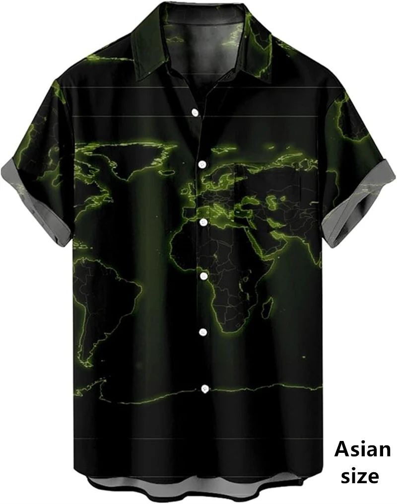 Фото New World Maps Africa Graphic Shirts Men Womens 3D Printed Hawaiian Shirts Clothing Harajuku Fashion Button Short Sleeve Tops №5