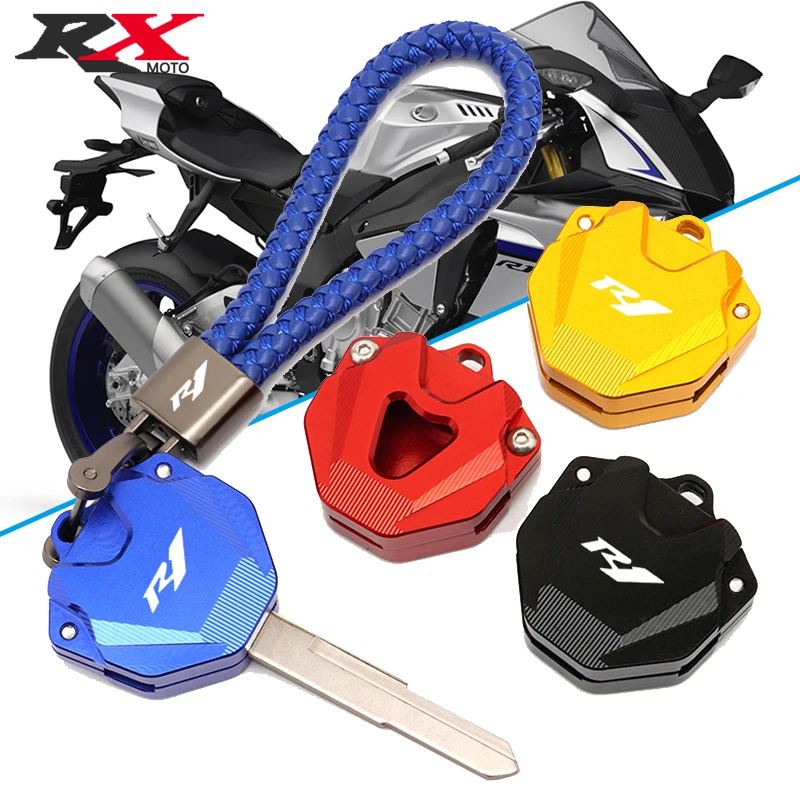 

2023 New Motorcycle Accessories CNC Key Cover Key Case Shell and Keychain For Yamaha YZFR1 YZF-R1M YZF R1 R1M R1S With Logo R1