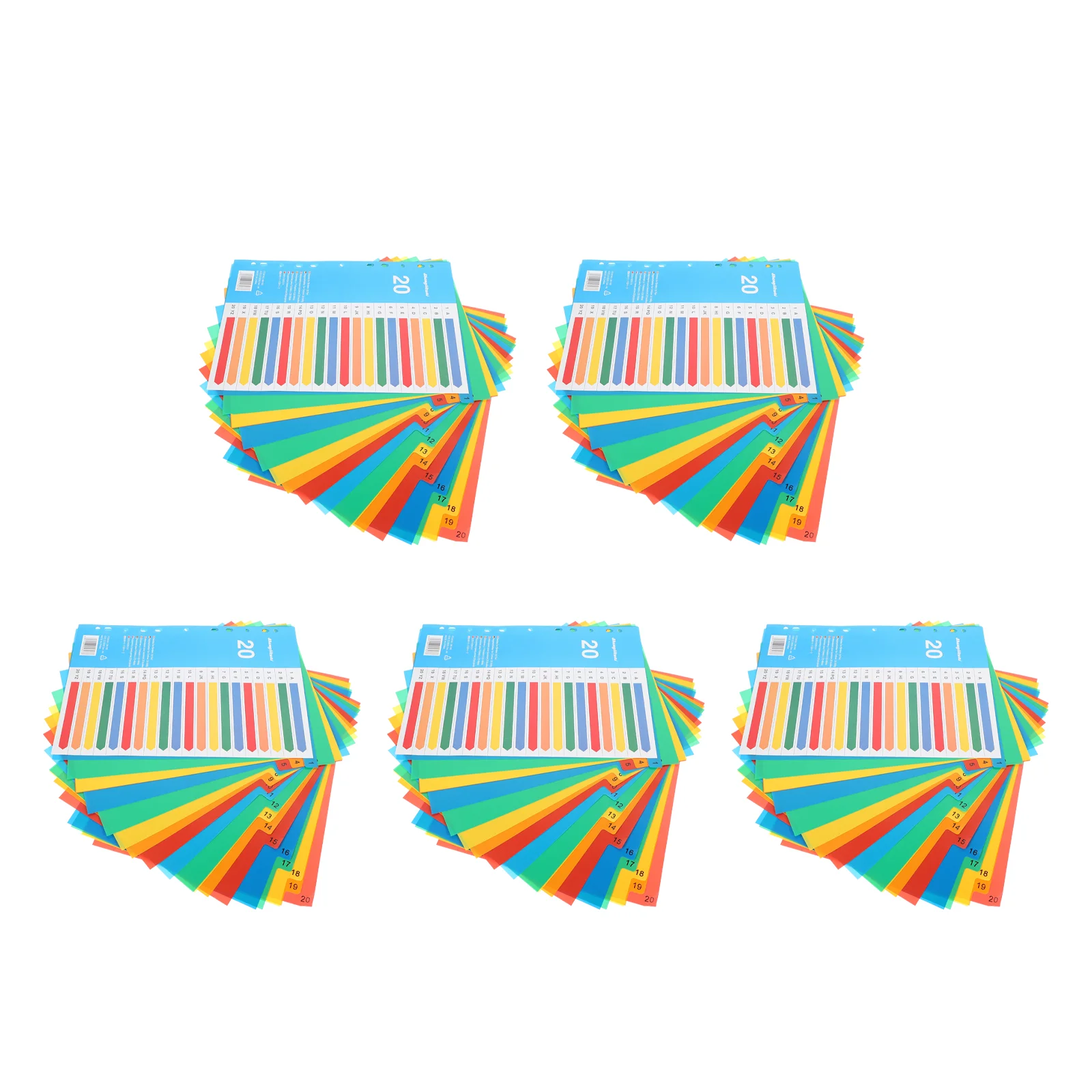 

5Pcs Plastic Binder Dividers Household Tabs Dividers School Binder Tabs File Folder Supply