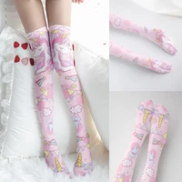 japanese loli soft girl stockings unicorn print over knee lolita thigh high stockings fashion cosplay collocation stockings