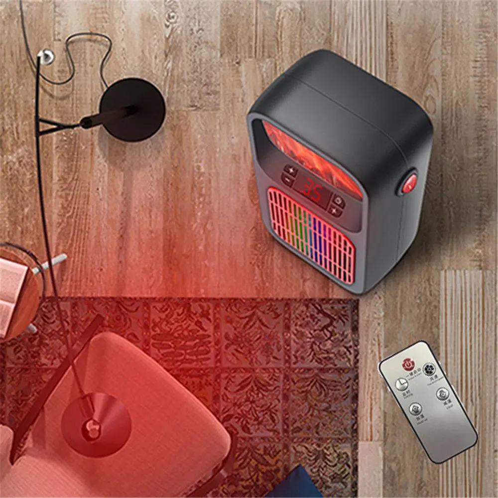 

RGB breathing light Plug-in With timer Log fire Heater Winter Convenient R emote c ontrol