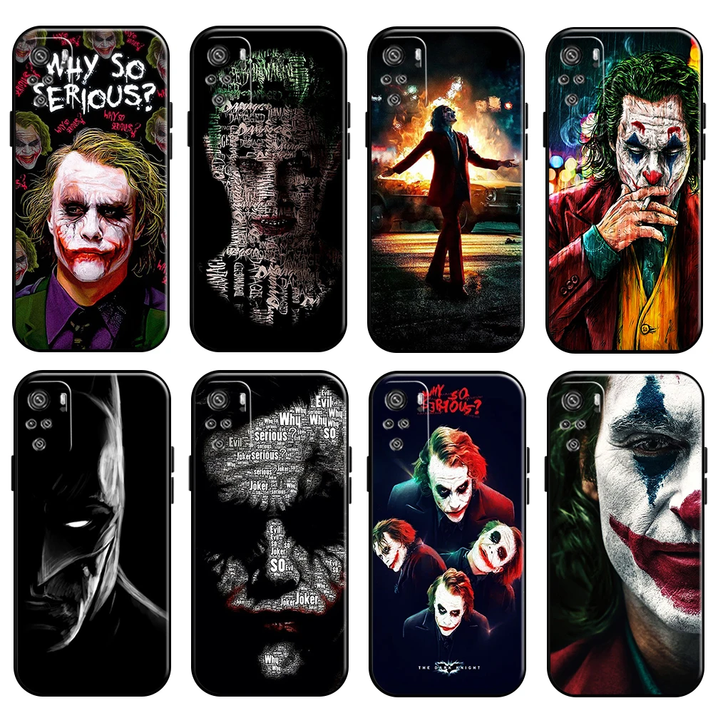

Marvel Bat-Man Joker Clown Phone Case For Xiaomi Redmi Note 10 10S 10T Pro 5G Liquid Silicon Soft Coque Back