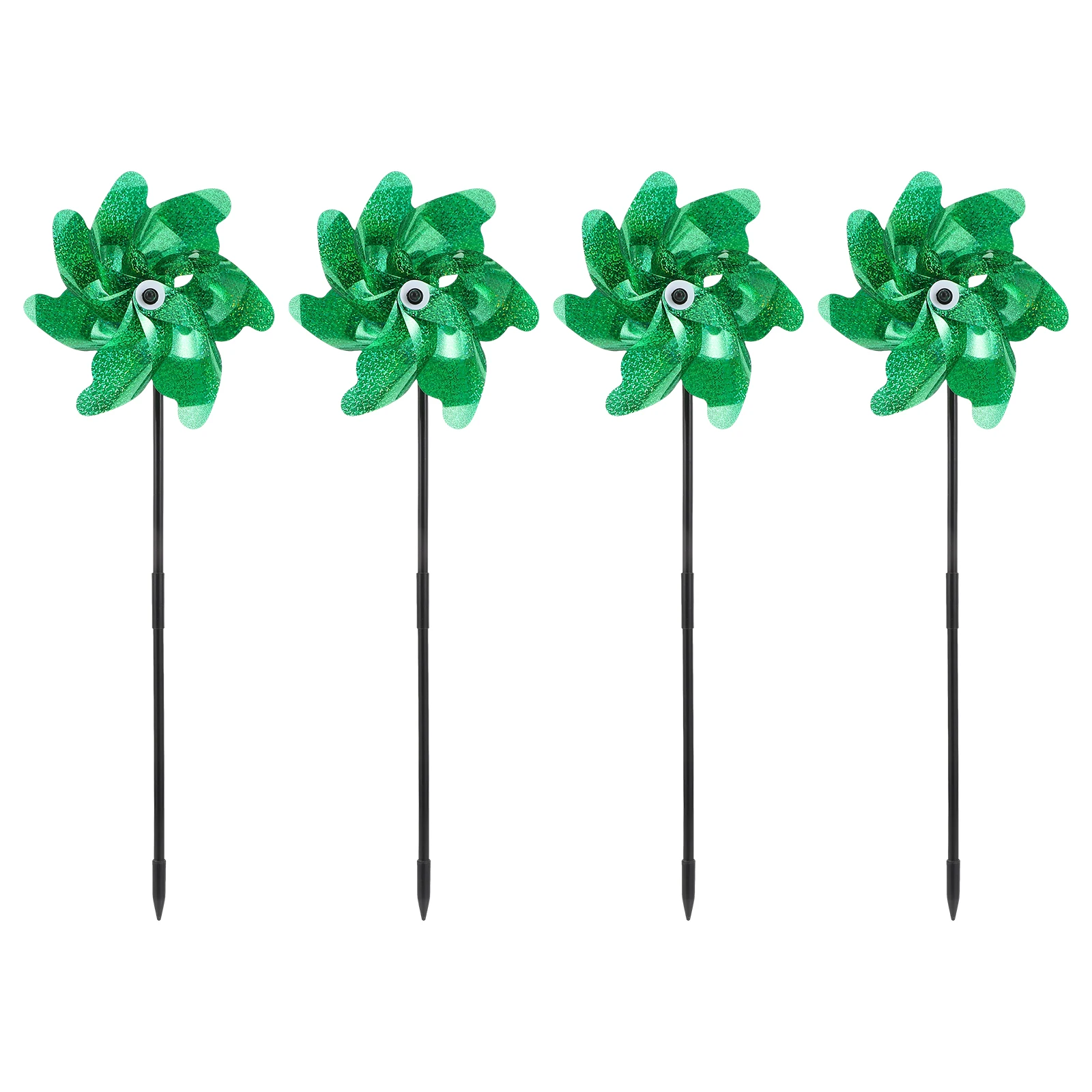 

4pcs Garden Bird Repeller Pinwheel Reflective Sparkly Bird Deterrent Windmill Protect Garden Plant Flower Garden Lawn Decoration