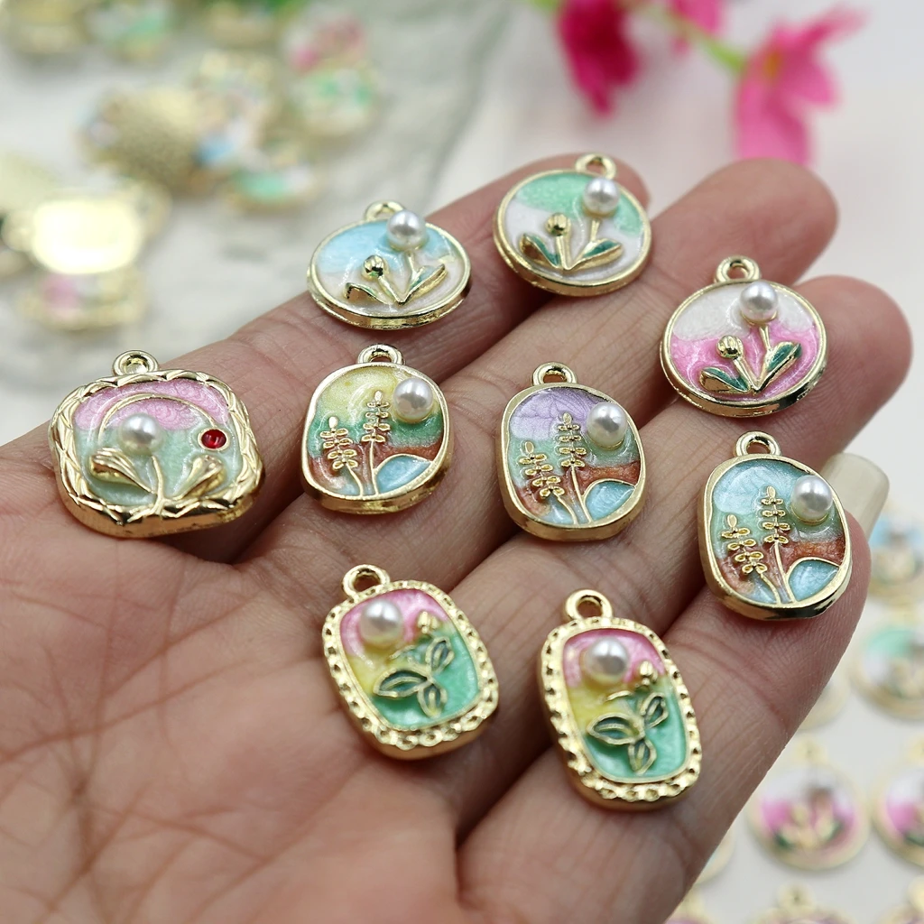 Металлические подвески в виде цветка, 10 шт | AliExpress