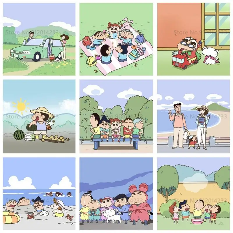 Crayon Shin-chan Cartoon Diamond Painting Cross Stitch Kit Full Drill Diamond Embroidery Shinnosuke Nohara Handicraft Home Decor