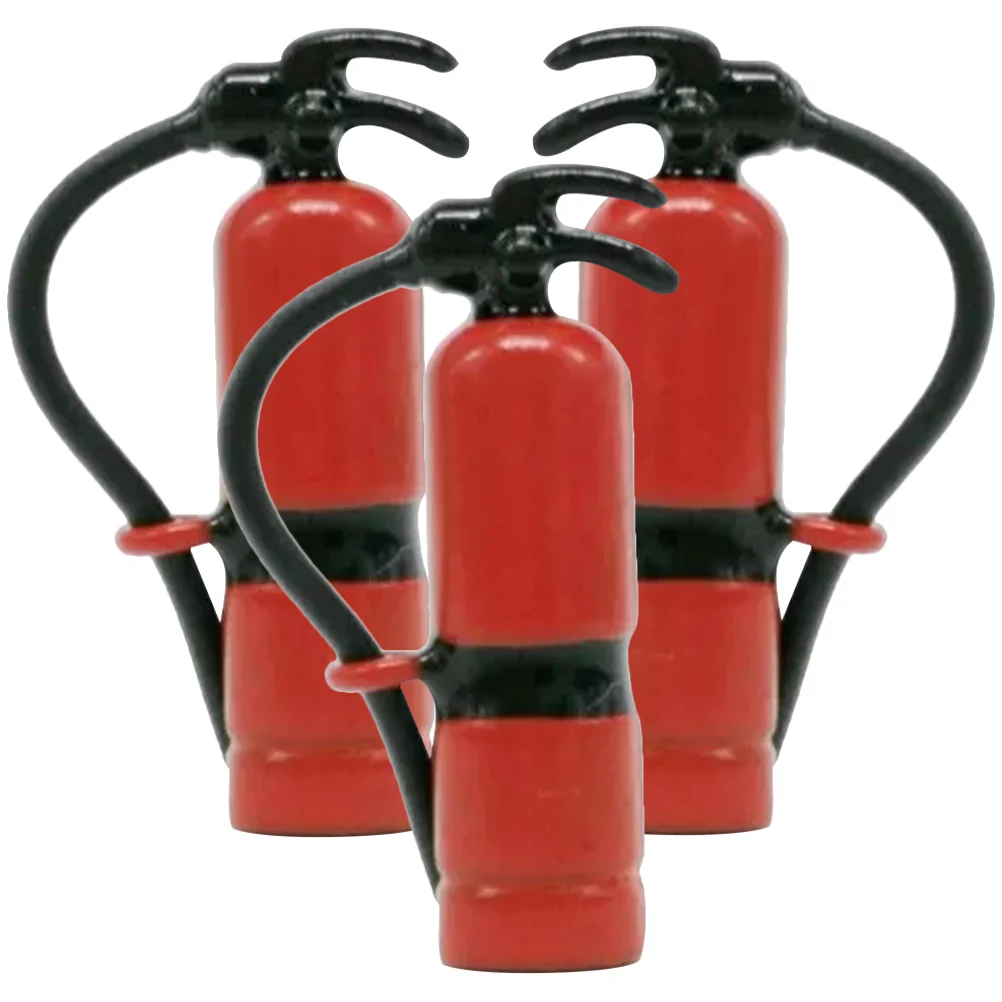 

3 Pcs Fire Extinguisher Toy Metal Decor Fireman Theme Decoration Charms Amulet Gift Alloy Fire Extinguisher Figurine Child