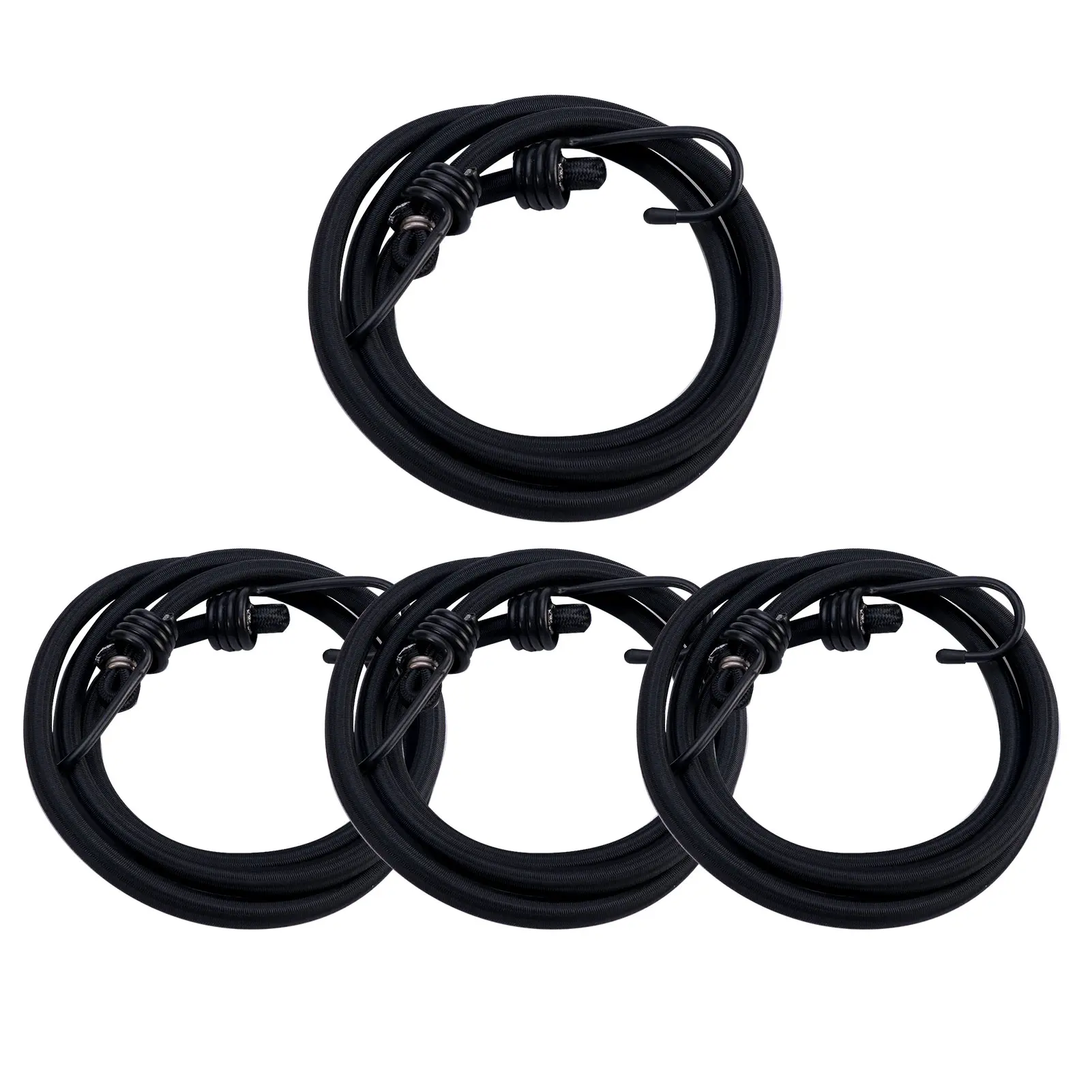 

4pcs Tie Down With Hooks Multipurpose 10mm Outdoor Camping Shock Tent Metal Straps Marine Bikes Bungee Cord Accessories