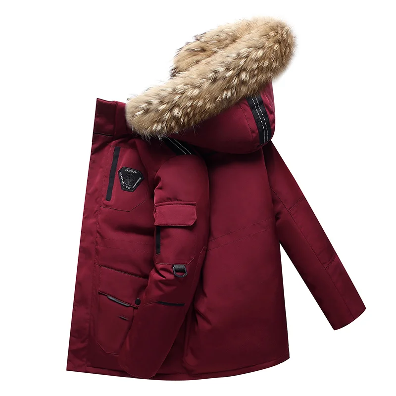 New Winter Men's Down Jacket Thick Hooded Warm White Duck Down Jaket Coat Hat Detachable Down Jacket Men Casual Outdoor Clothing