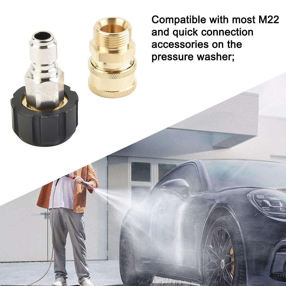 

Set Pressure Washer Adapter To 1/4“ 3/8“ Universal Swivel 14mm 15mm Accessory For Spray Tool Hose And Pump M22