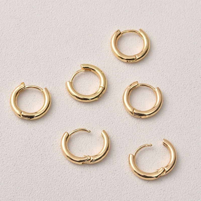 Круглые медные застежки для сережек с позолотой 4 шт./лот 15/18 мм 14 к фурнитура