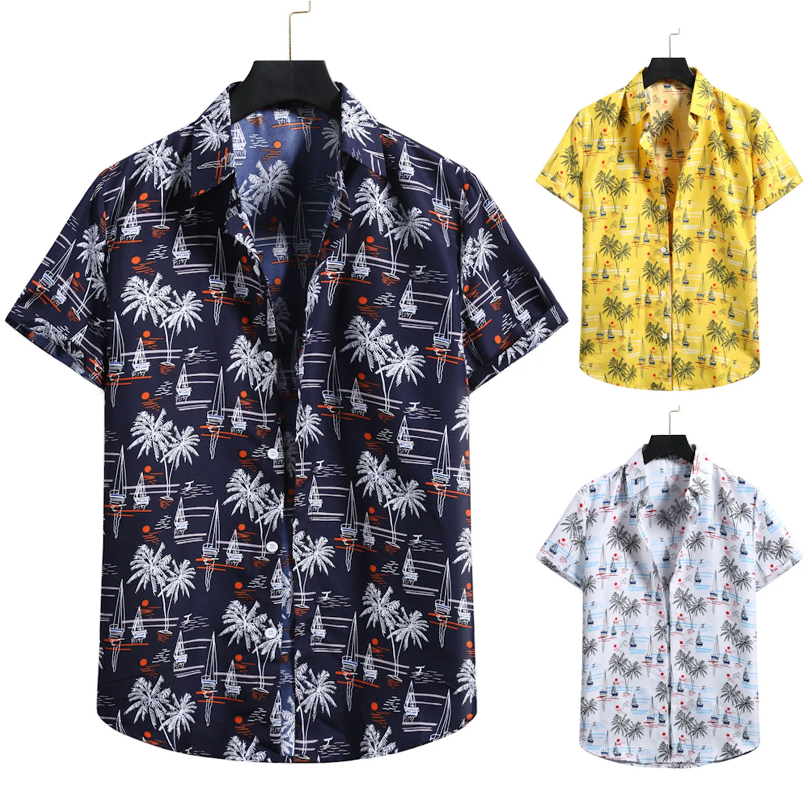 

Tees Long Sleeve Cardigan Short Men's Shirt Men's Beach Turtleneck Hawaiian Flower Button down Dragon Shirt Button down Blouse