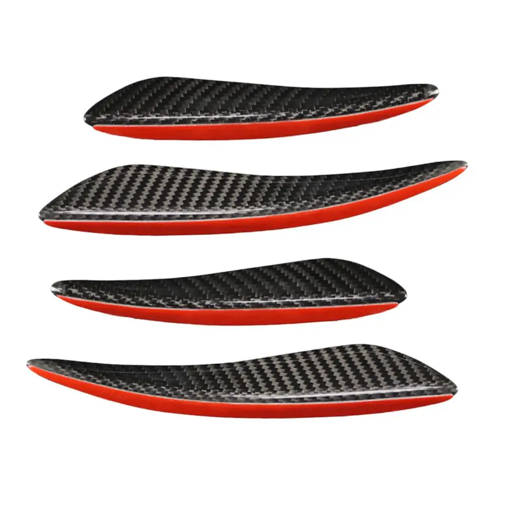 

4 Carbon Fiber Front Bumper Spoiler Canard Diffuser Splitter Fin for