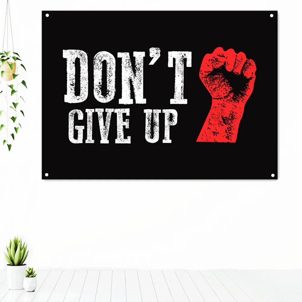 

DON'T GIVE UP. Success Inspirational Quotes Tapestry Motivational Letter Wall Art Posters Banners Flag for Bedroom Office Decor