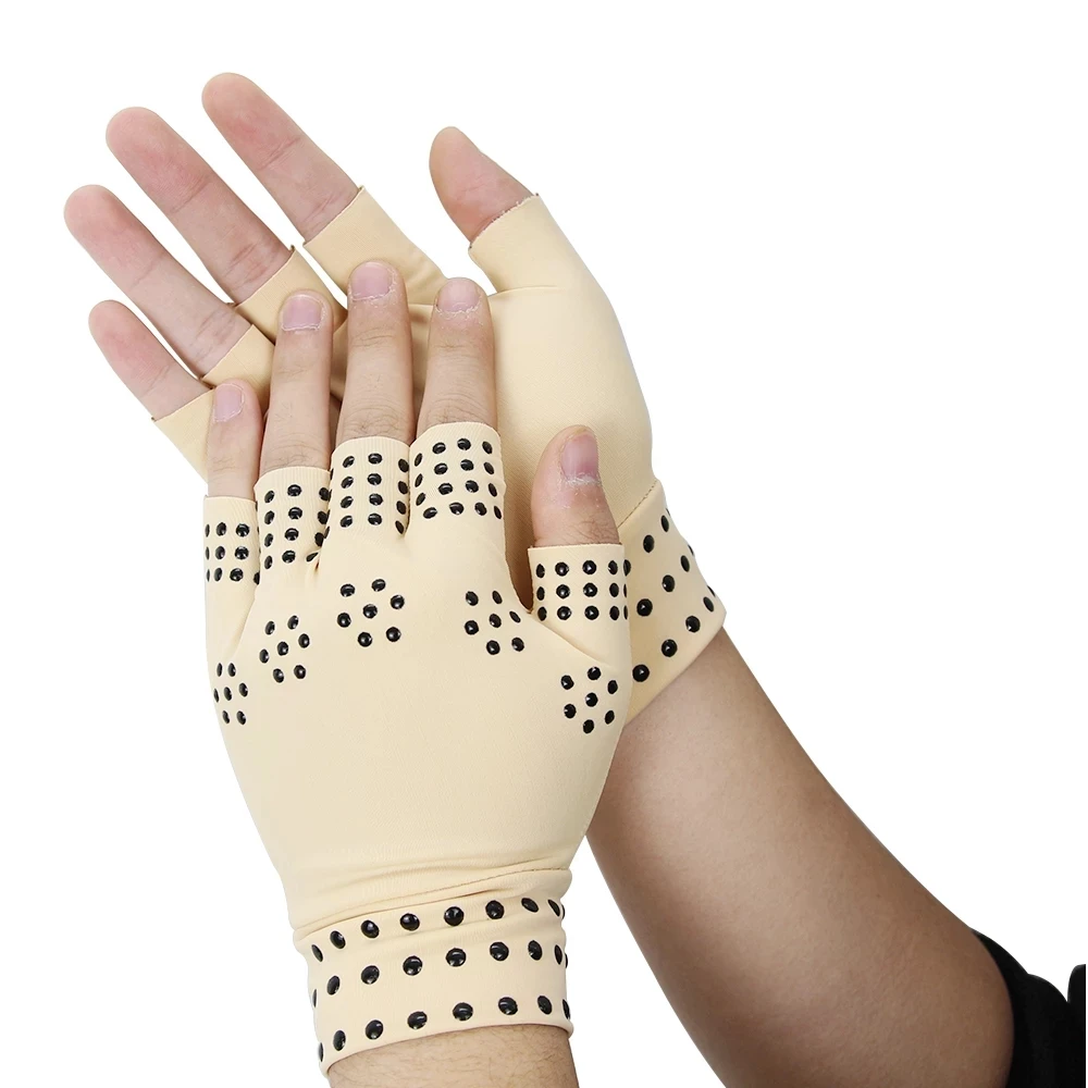 

1 Pair Magnetic Therapy Fingerless Gloves Arthritis Pain Relief Heal Joints Braces Supports Health Care Sport Safe Wrist
