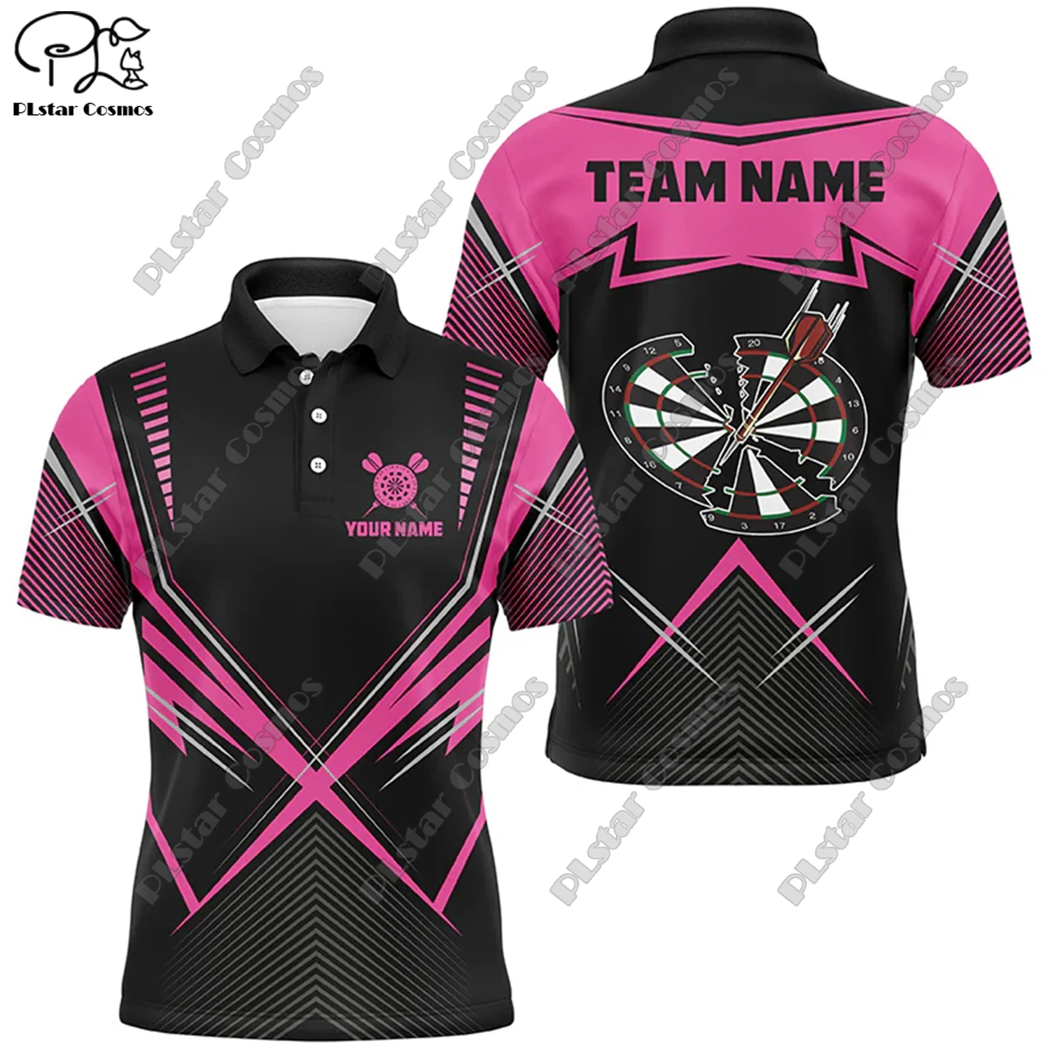 Новая персонализированная рубашка-поло с 3D-печатью и рисунком пламени