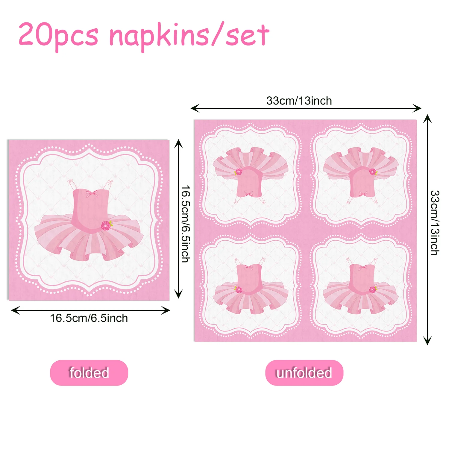 

20 Упаковок Одноразовых Бумажных Салфеток Принцессы Балерины Для Вечеринок По Случаю Дня Рождения, Украшения Для Ужина