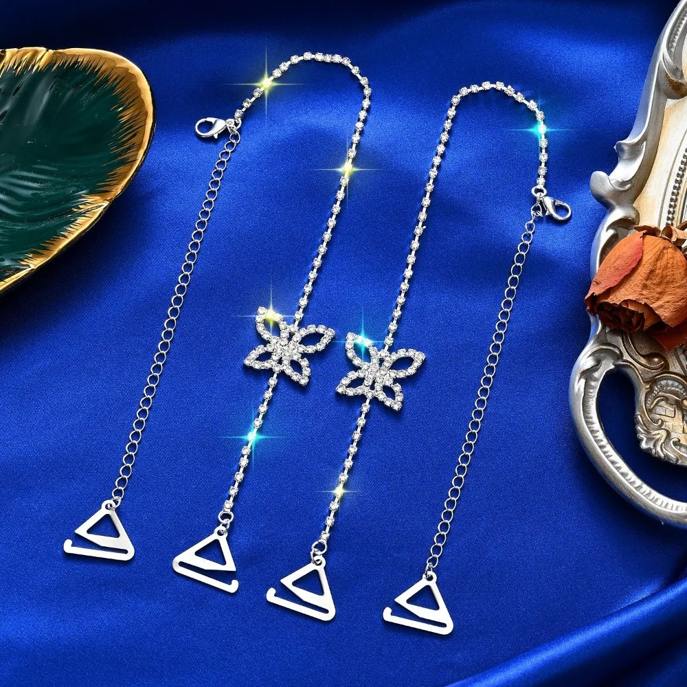 2 пары модных бретелей для бюстгальтера со стразами и звездами бабочка