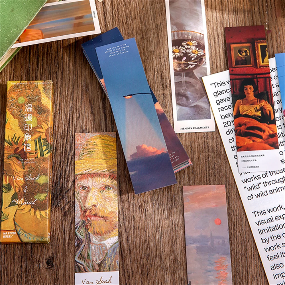 

30pcs/box Vintage Bookmarks Paper Bookmark Markers Tab Reading Tool for Book Kawaii Stationery School Supplies