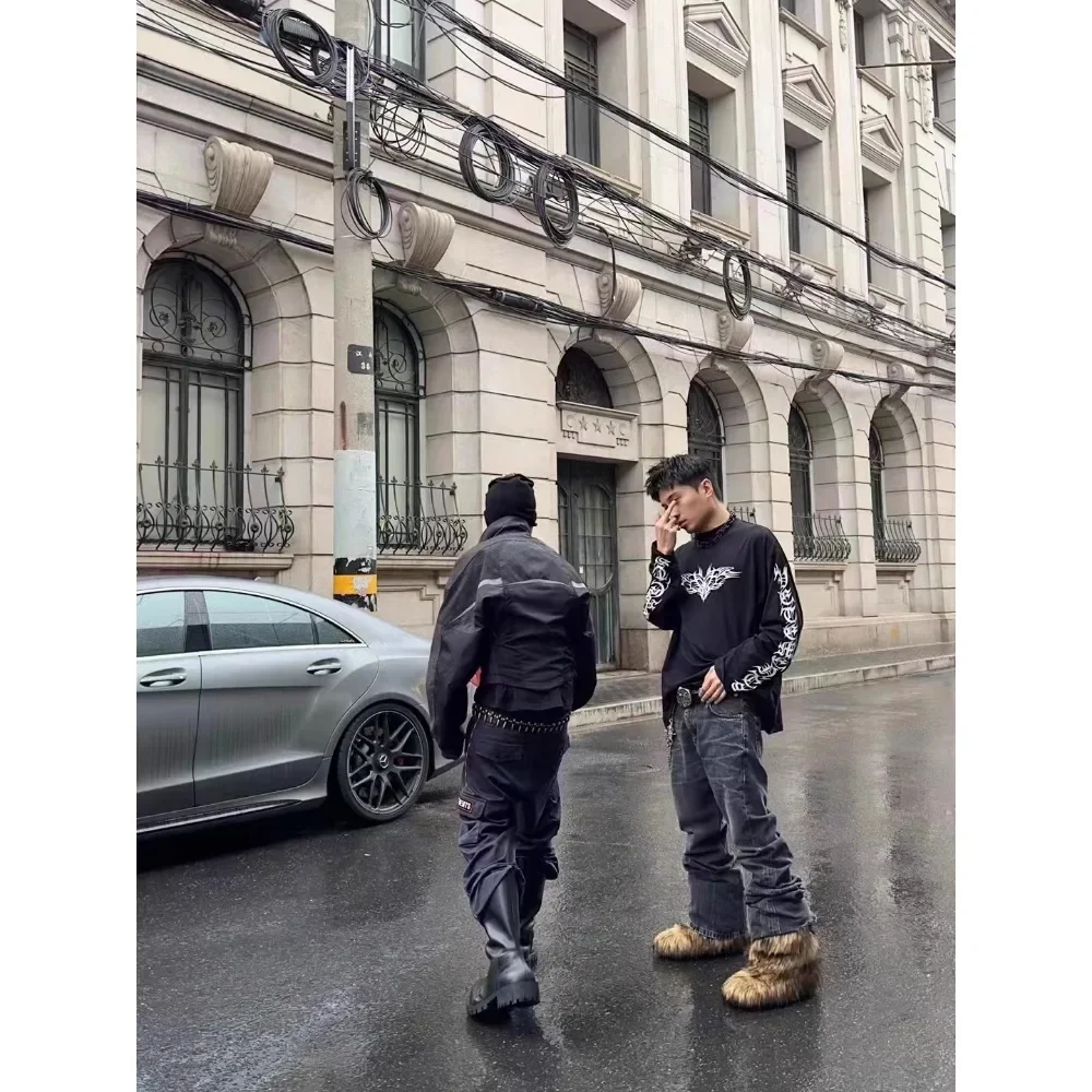 NIGO Мужская футболка Sanskrit с круглым вырезом и длинными рукавами весенне-осенняя