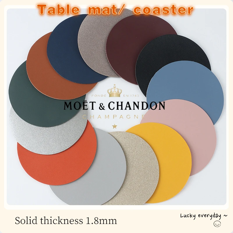 

Moet Champagne Cup Cushion Simple Small Round Cup Cushion Leather Cup Cushion Waterproof Oil Proof Heat Insulation Table Cushion