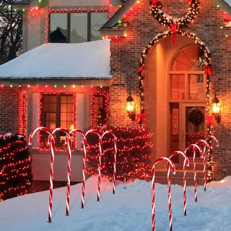 

Садовый светильник на солнечной батарее, Рождественский водонепроницаемый светильник в виде тростника, для газона, ландшафсветильник, 87HA