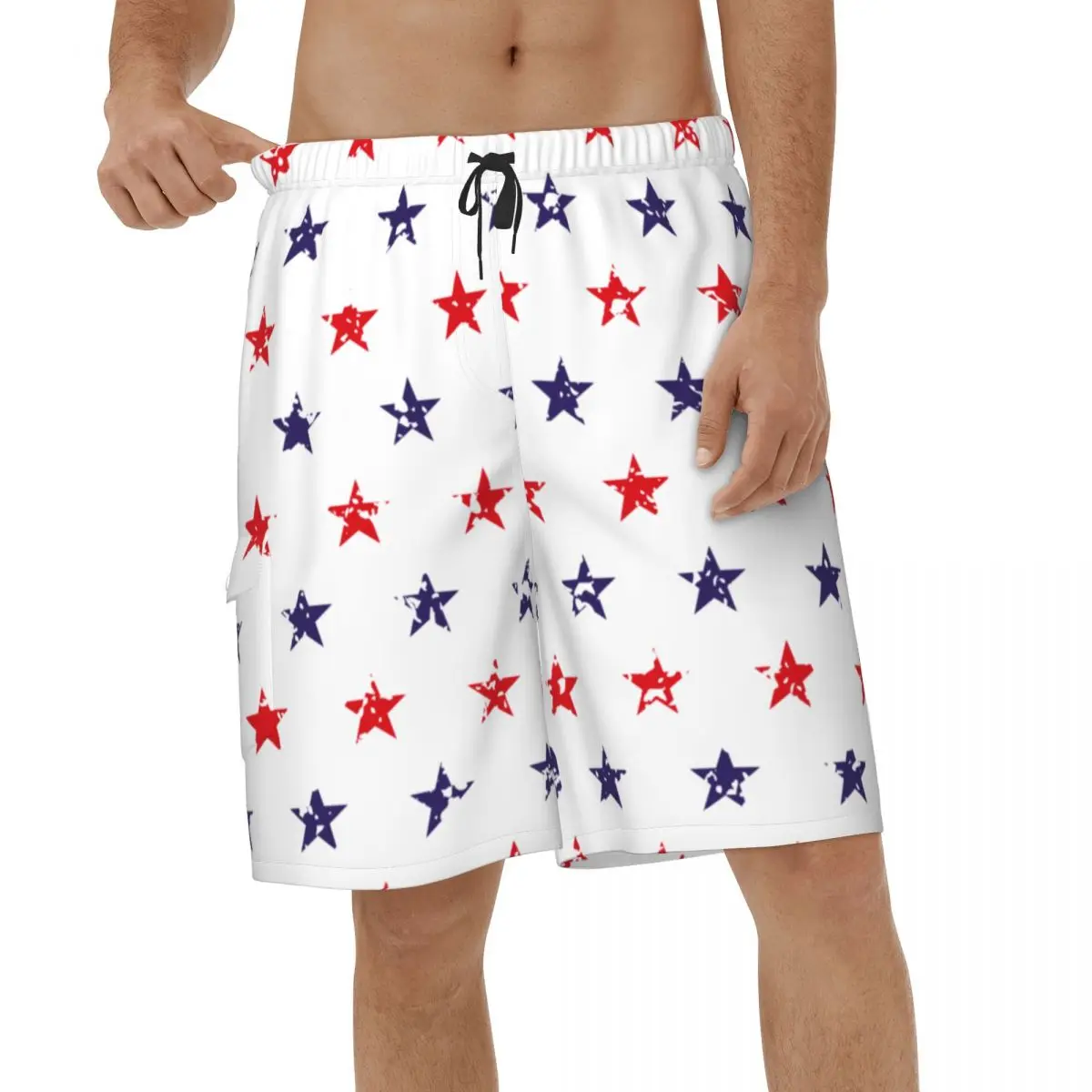 

4 июля гранж Звезда Шорты с американским флагом 3D мужские купальники пляжные мужские трусы
