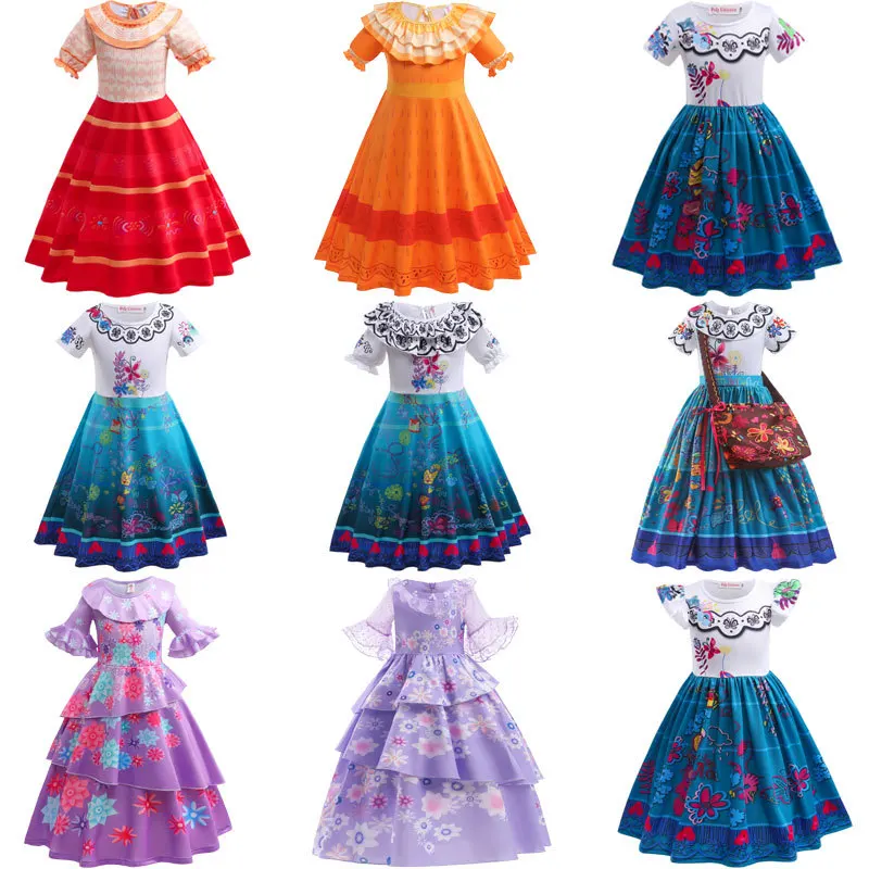 

Encanto Costume Princess Dress Suit Glamour Girl Cosplay Mirabell Princess Carnival Halloween Birthday Party