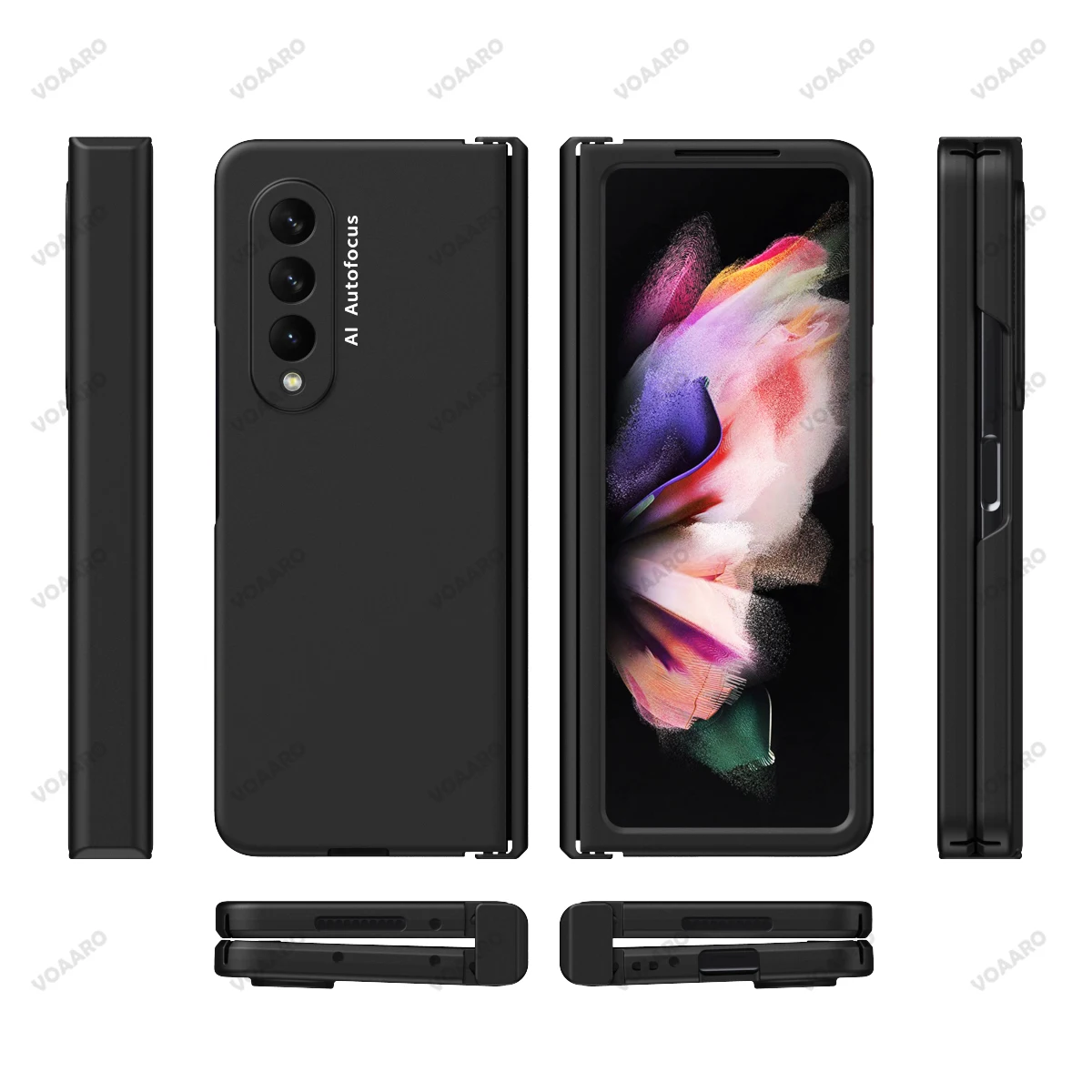 For Samsung Galaxy Z Fold 4 3 5G Hinge Case for Samsung Z Fold 4 3 2 Hinge Case Z Fold3 with Front Screen Glass Film Armor Case