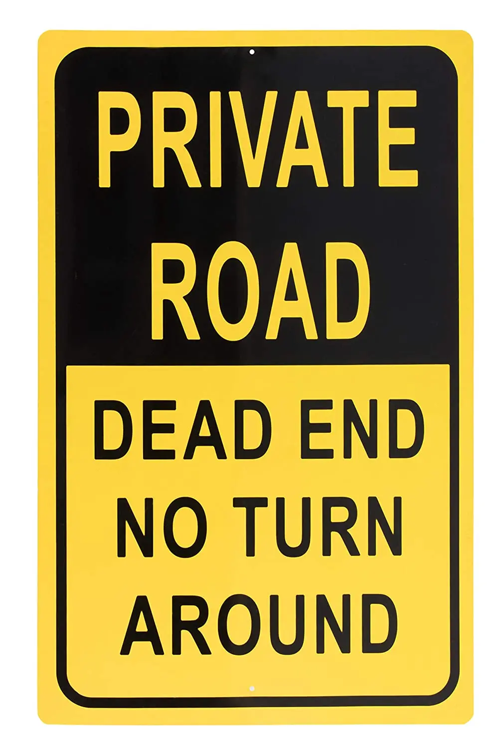 

Private Road Sign Dead End No Turn Around Property Parking Legend, Trespassers Violators Warning, Rust Free Aluminum