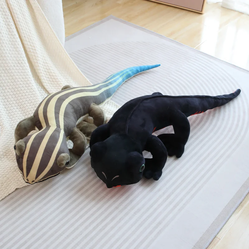 

90/100CM Lifelike Lizard Figurine Simulation Reptile Animal Plush Toys Stuffed Pillow For Boys Gifts