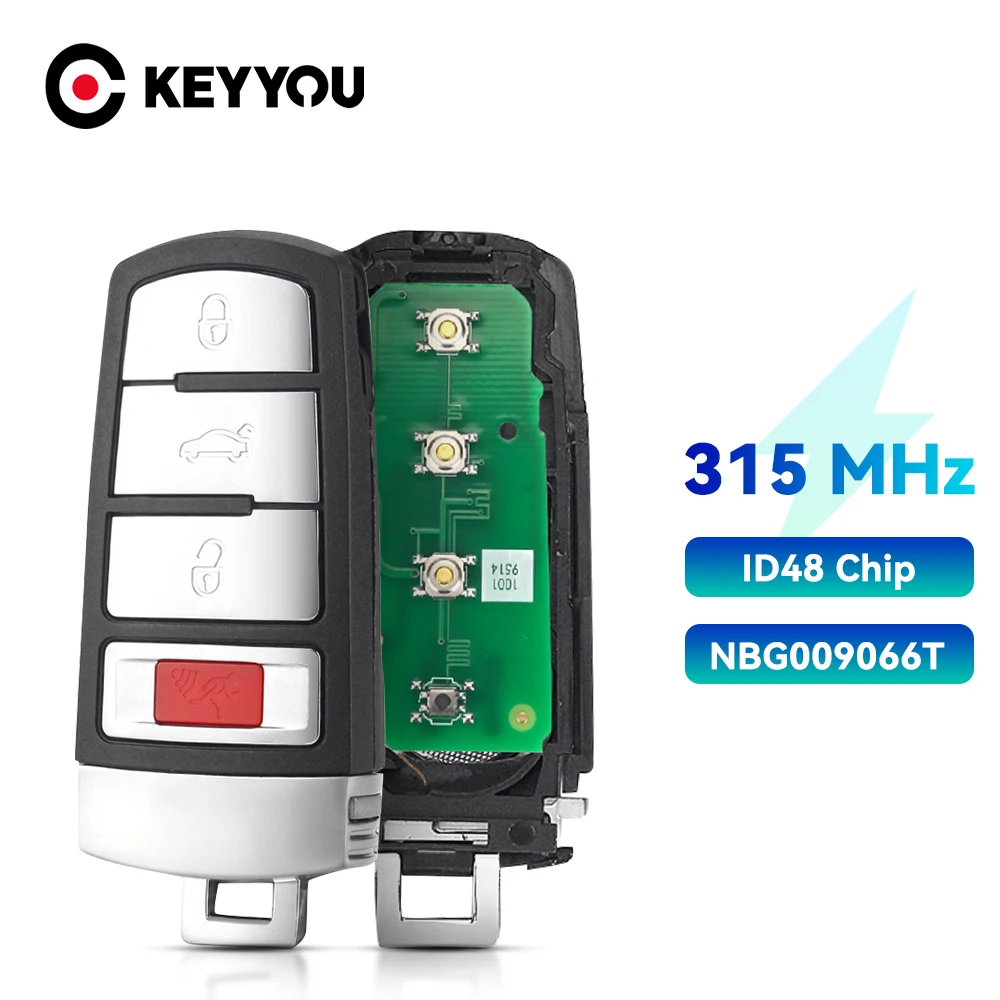 KEYYOU умный дистанционный Автомобильный ключ 4 кнопки 315 МГц ID48 для VW Volkswagen Passat 2006-2013