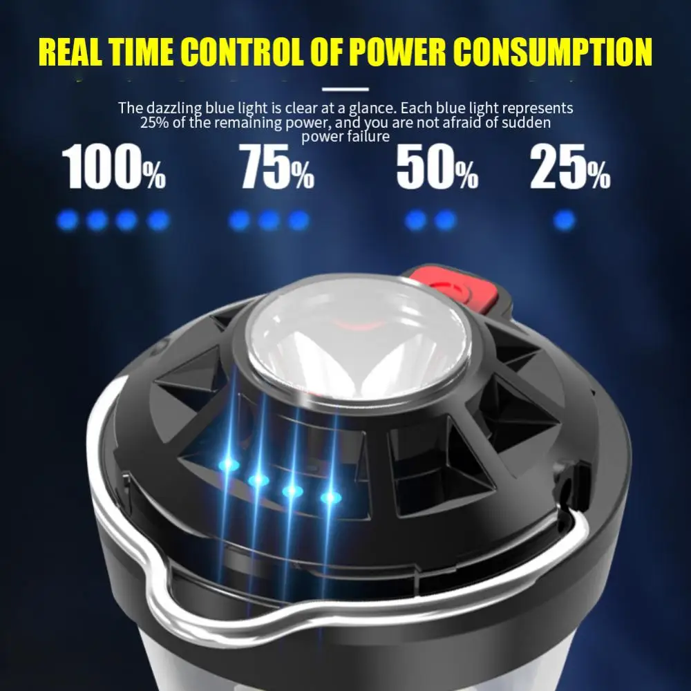 

Usb Charging Tent Lantern 2200mAh Type-c Charging Riding Lamp Magnet Adsorption Atmosphere Lantern Walking Lamp Portable Hook