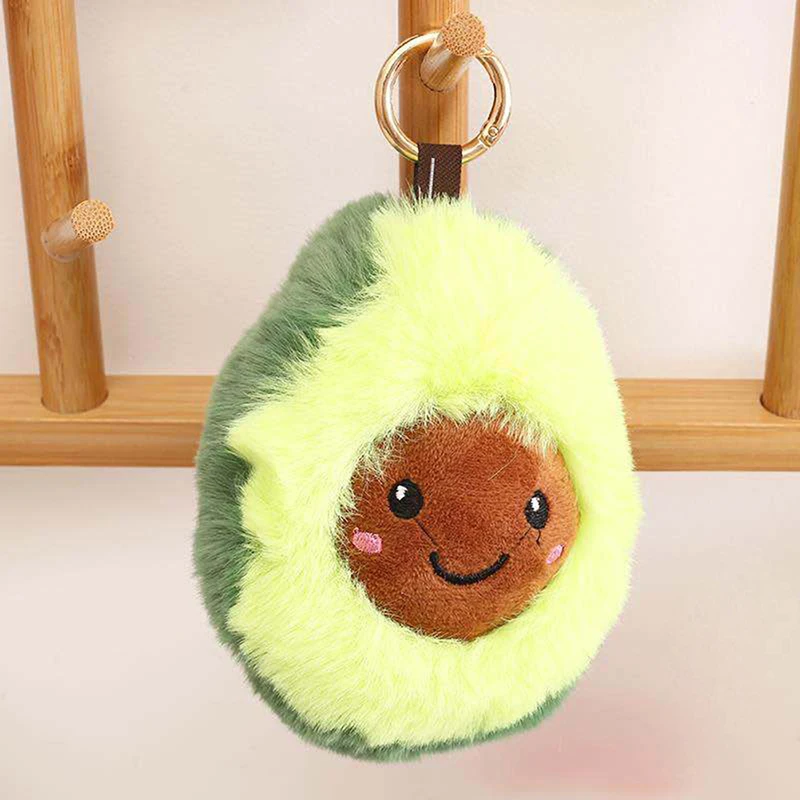 

Брелок для ключей в виде авокадо с милой улыбкой