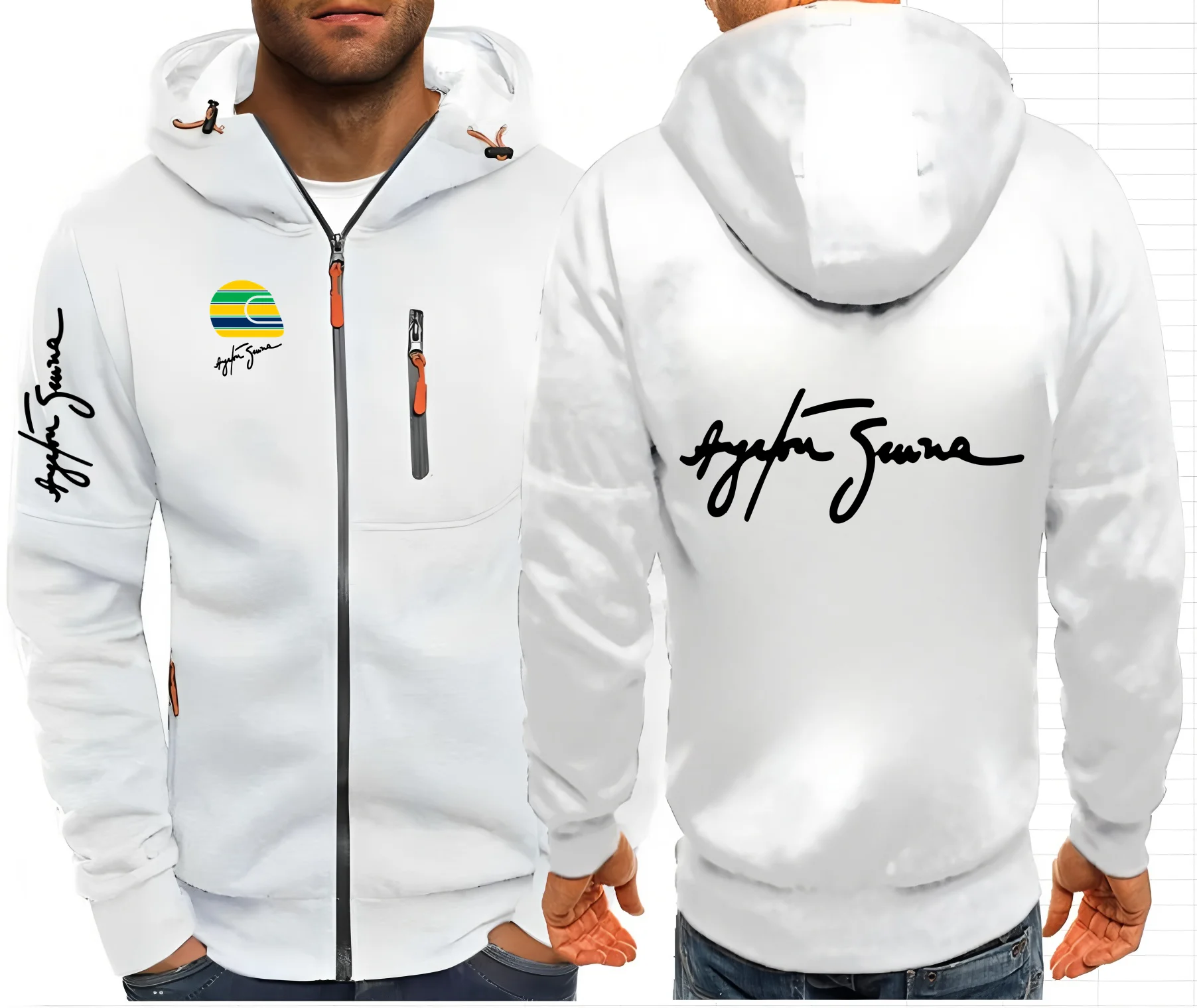 Фото Мужские куртки Hero Ayrton Senna F1 2029, пальто с капюшоном, повседневные толстовки на молнии, мужская одежда, верхняя одежда, толстовки, куртка S-4XL №1