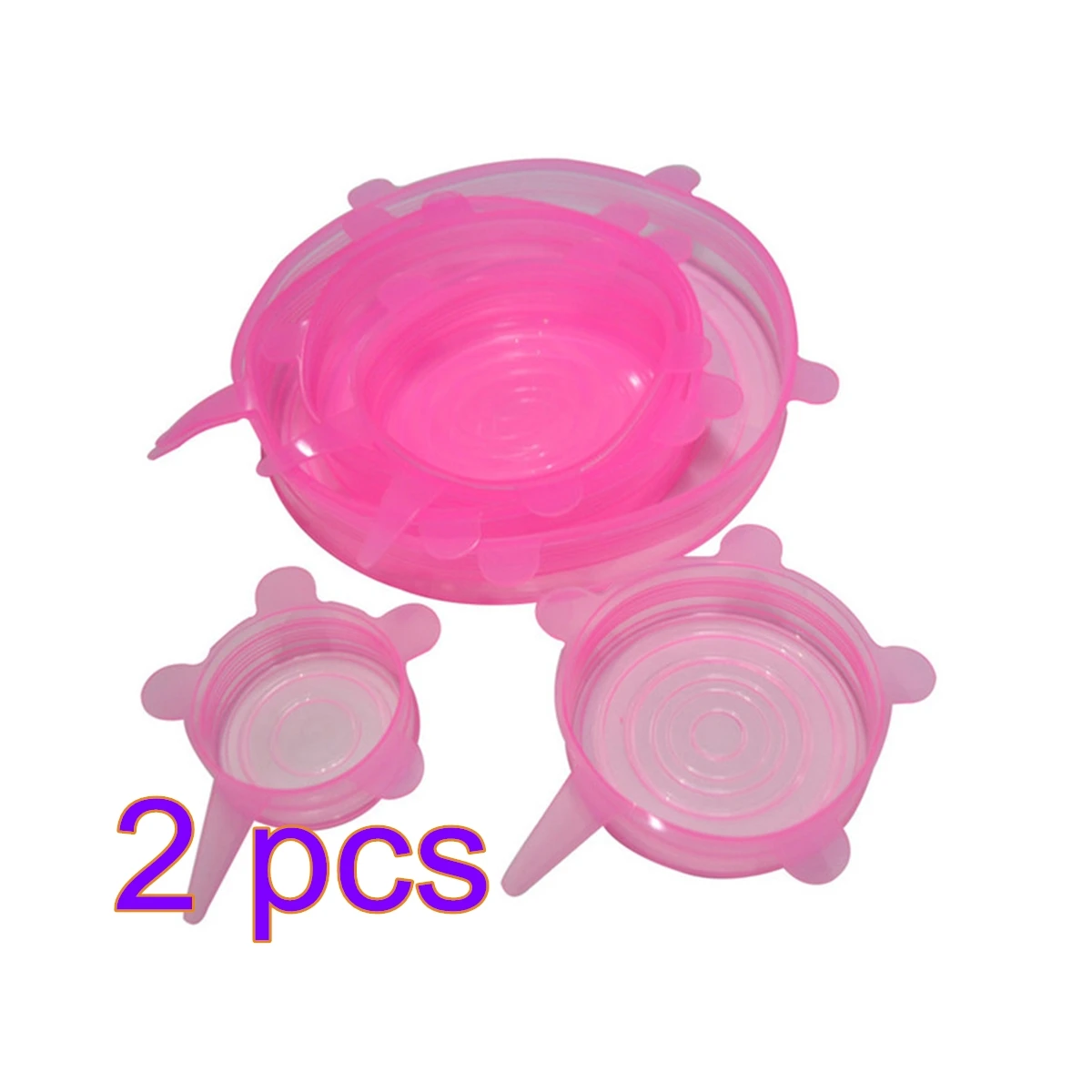 

6 Pcs Food Silicone Cover Cap Universal Silicone Lids for Cookware Bowl Reusable Stretch Lids Food Wrap Bowl Kitchen Stoppers