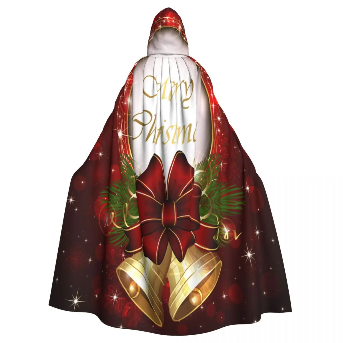 

Christmas Bells Hooded Cloak Polyester Unisex Witch Cape Costume Accessory