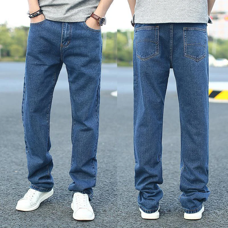 Men's Jeans Loose Casual Straight-leg Trousers Autumn And Winter Thick Style Plus Plus Non-elastic Denim Pants