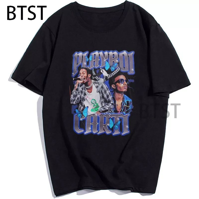 

2023NEW Carti T-shirt Vintage Rap Tee Shirt hip hop clothing T Shirt Women men loose Casual Summer Streetwear Tee Shirt Harajuku