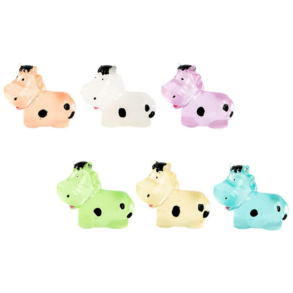 

6 Pcs Landscape Cow Figure Crafts Tabletop Mini Decors Small Tiny Figurines Animals