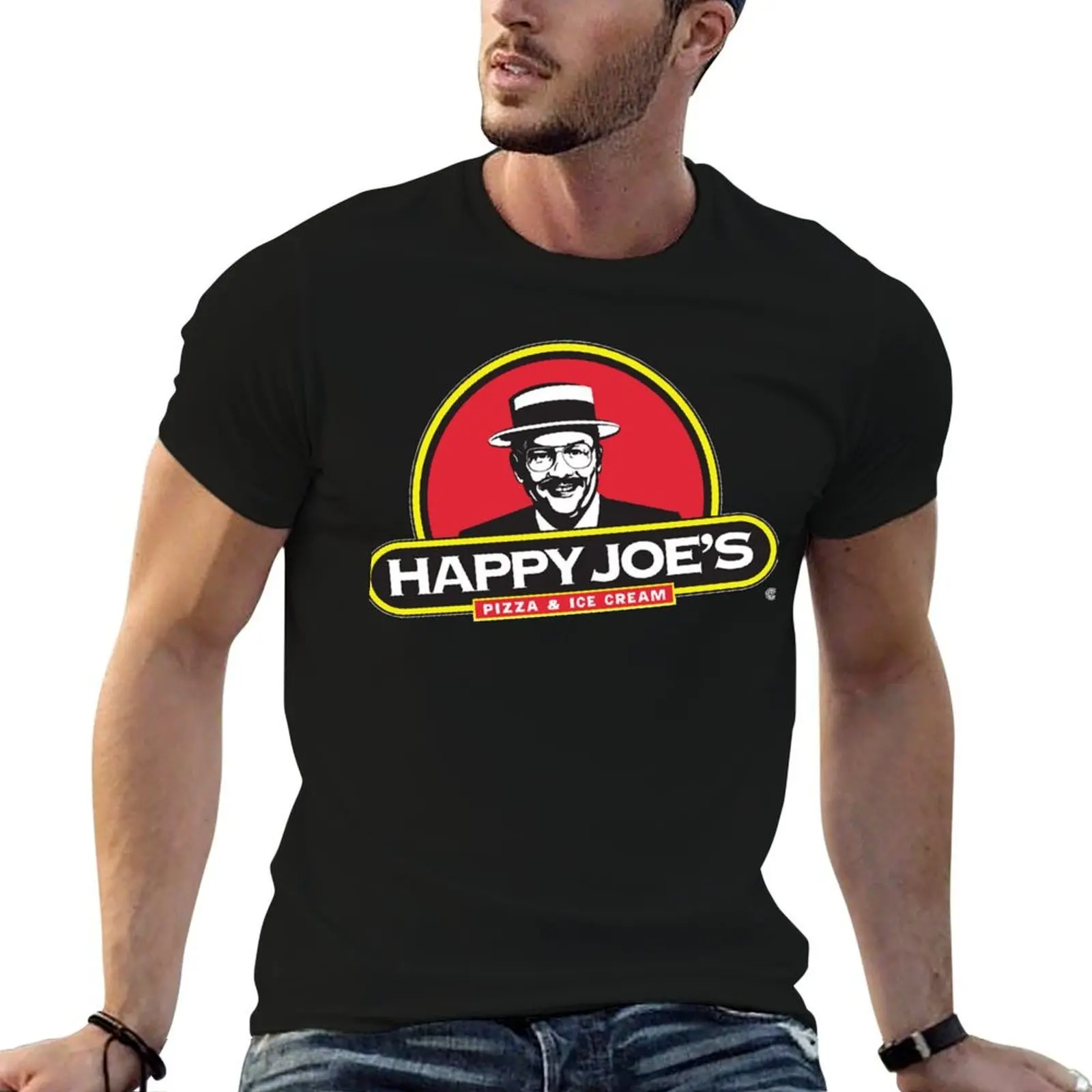 Фото Футболка с логотипом Happy Joes, простой дизайн, короткий рукав №1