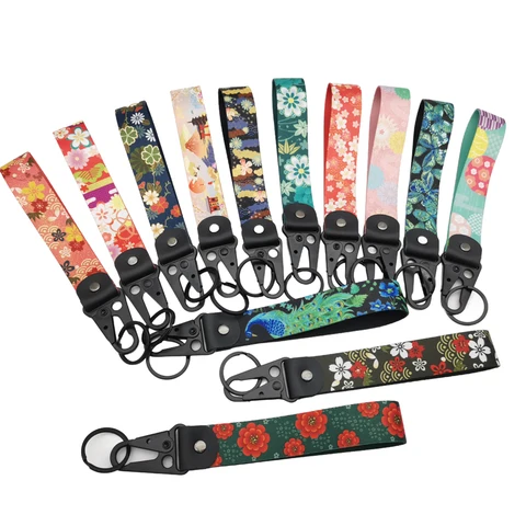 Брелок серии в японском стиле, нейлоновый термопереносный брелок для ключей, ремешок JDM, модифицированный для Honda Toyota Moto, автоаксессуары