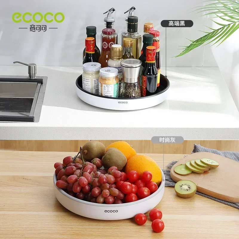 ECOCO вращающаяся на 360 ° эргономичная полка-органайзер для приправ маслостойкая