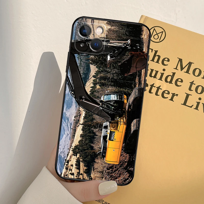 Фото Чехол для экскаватора для iPhone 16 15 14 Pro Max Plus 13 12 Mini 11 Pro Max, задняя крышка №2