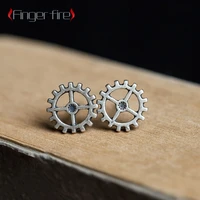 trendy silver plated gears minimalist womens earrings anniversary gift beach party jewelry quality of life working noble