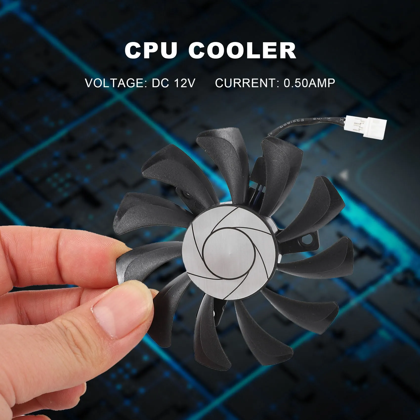 Фото Кулер для видеокарты HGHO HA8010H12F-Z 75MM 2Pin GTX1050Ti с двумя вентиляторами для MSI Geforce GTX 1050Ti GTX-1050-Ti-4GT-OC (1 шт.) №5